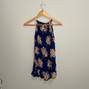 Girls size 14, shorts romper, blue with flowers,  Zunie